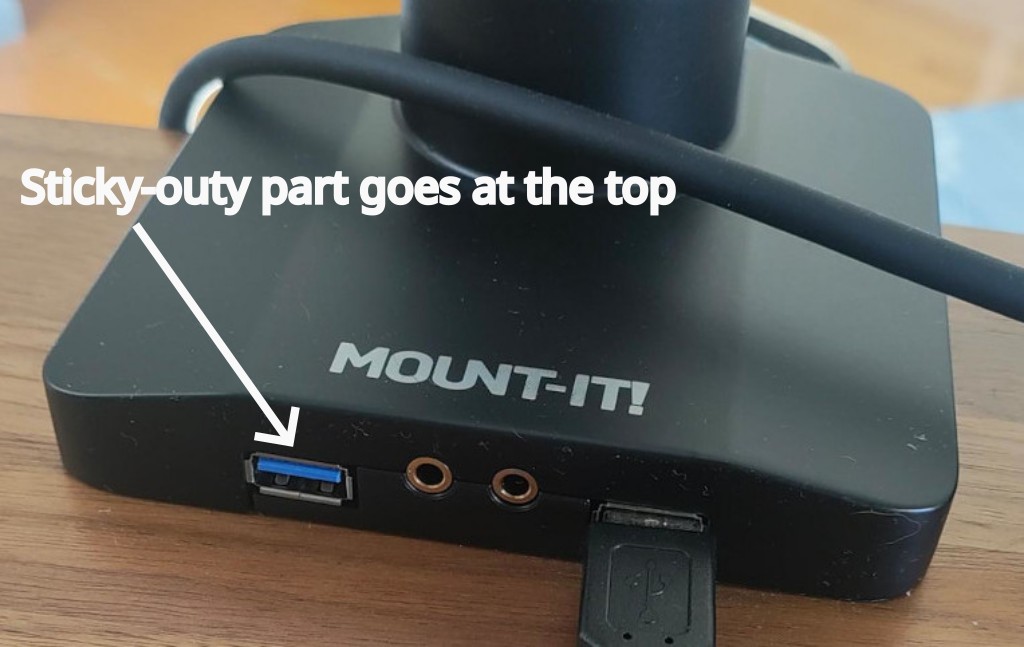 Standard USB socket orientation.